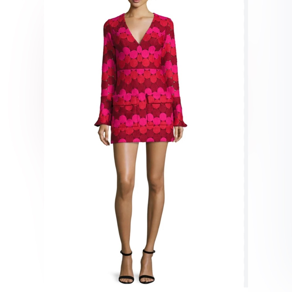 Alexis Annelise embroidered dot dress, small